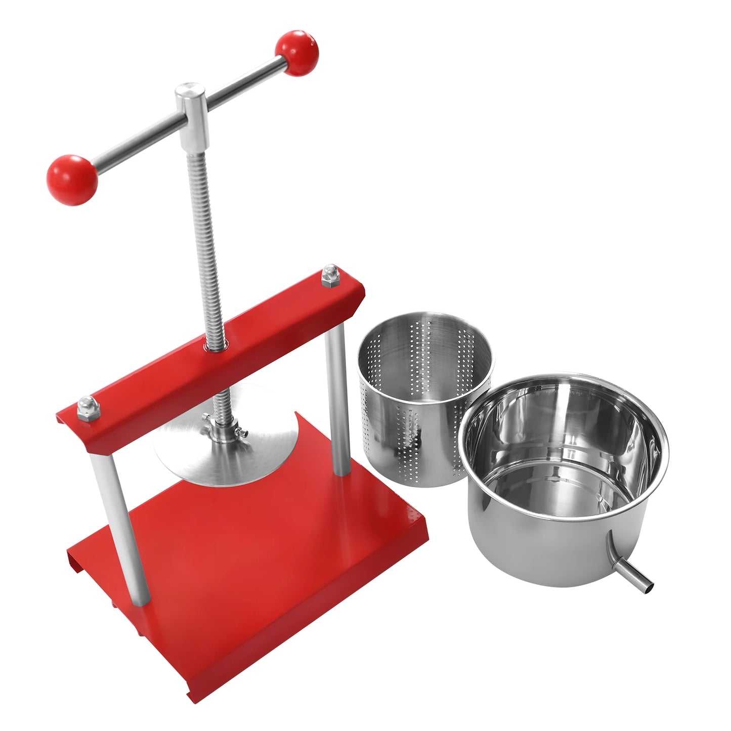 Easy Clean Hand Press Juicer High-Yield Manual Fruit Press with Filter Bag 0.8Gal/1.6Gal Capacity for Cheese, Herbs & Vegetable Juice
