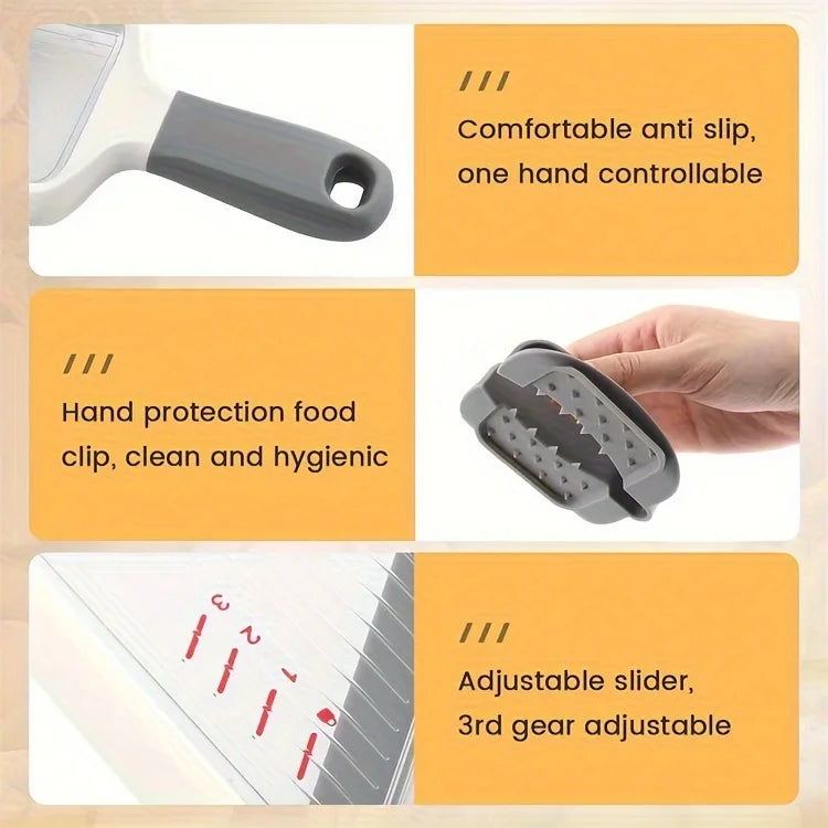 Handheld Vegetable Slicer with Adjustable Stainless Steel Blade Vegetable Fruit Cutter for Potatoes Lemons Kitchen Gadget
