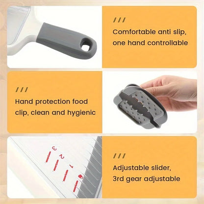 Handheld Vegetable Slicer with Adjustable Stainless Steel Blade Vegetable Fruit Cutter for Potatoes Lemons Kitchen Gadget