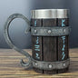 Viking Vintage Oak Barrel Beer Mug Stein with Stainless Steel Liner Coffee Cup Tea Mug Large Capacity Mug Pub Bar Party Gift