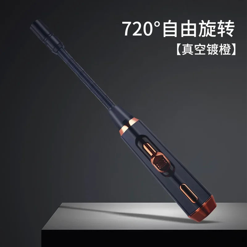 2025 Adjustable Bent Hose Butane Lighter, Windproof Rotary Nozzle, Suitable for Kitchen/barbecue/candle, Inflatable Gas Igniter