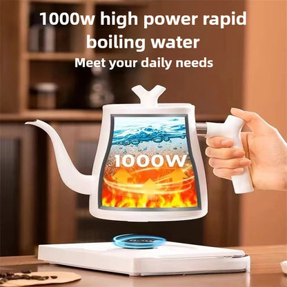 1L Gooseneck Electric Kettle, Auto-Thermostatic Pour-Over Coffee&Tea Water Heater & 7-Temp Control (45-100°C) for Home/Hotel Use