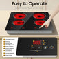 3000W US Standard Electric Ceramic Cooktop Built-In Sensor Touch-Control with 9 Heating Levels and LED display screen for