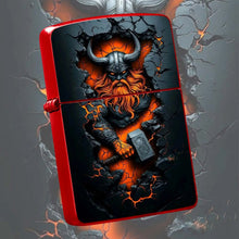 Creative Wall-Breaking Viking Themed Lighter, Cool Orange Glowing Crack Texture, Exquisite Mjolnir Design, Stylish Portable Accessory, Perfect For Daily Use, Outdoor Camping, Gatherings, Gifting, Unique High-Quality Present F