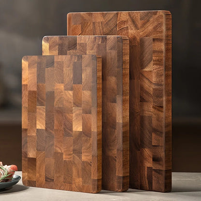 1pc Large Wood Board - Heavy-Duty Wood Grain Chopping Board, Large Leaf Camellia Tree Wood  for Meat, Cheese, Vegetables, Bread