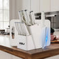 15 Pcs Stainless Steel Kitchen Knife Set with Block & Cutting Board, Ultra Sharp Chef Knives for Home Cooking
