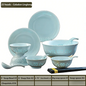 Celadon Dinnerware Set 22/40/70pcs Linglong Ceramics Dish Sets Full Set Luxury China Tableware Set For 4/6/10 Persons Dinner Set