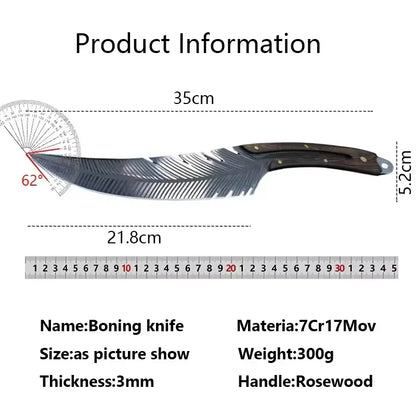 Stainless steel forged cooking knife, chef's knife, Longquan Xiaketang kitchen knife, feather bone cutting knife