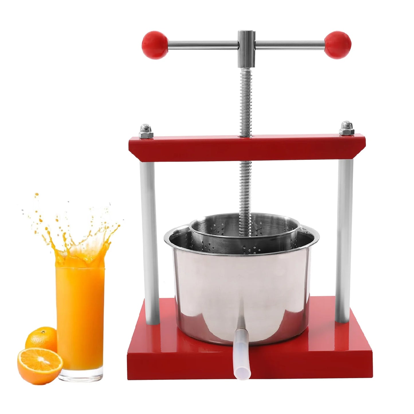 Easy Clean Hand Press Juicer High-Yield Manual Fruit Press with Filter Bag 0.8Gal/1.6Gal Capacity for Cheese, Herbs & Vegetable Juice
