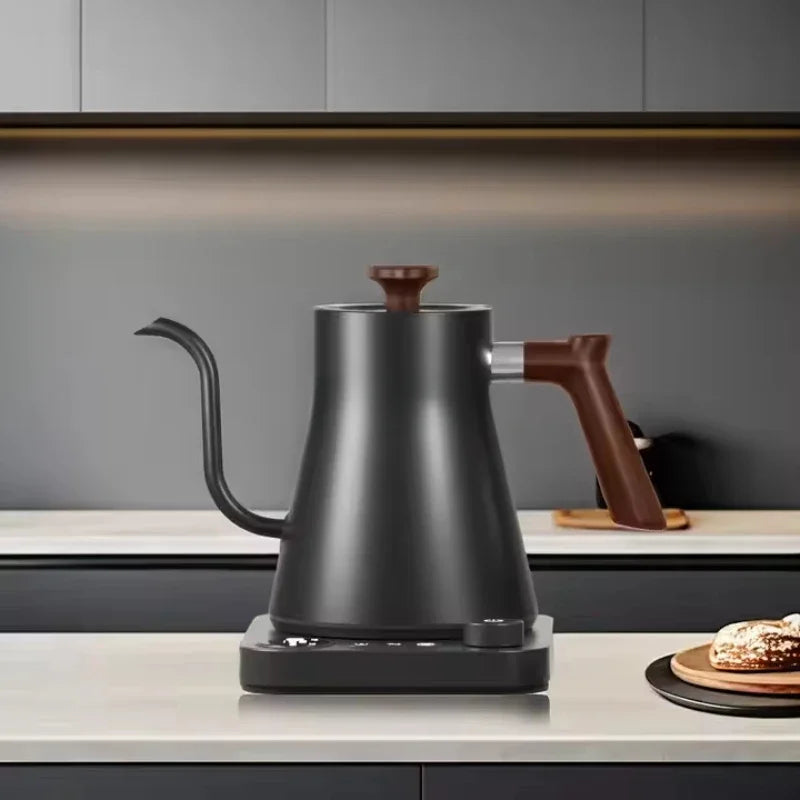 900ML Coffee Teapot Stainless Steel Quick Water Boiler Electric Gooseneck Kettle 1200W Temperature Control Suitable for Home Use