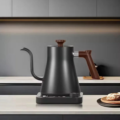900ML Coffee Teapot Stainless Steel Quick Water Boiler Electric Gooseneck Kettle 1200W Temperature Control Suitable for Home Use