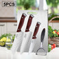 WXCOO 1-5pcs Professional Kitchen Knife Set Ultra Sharp Chef's Knife Meat Cleaver Fruit Slicing Stainless Steel Cutting Board