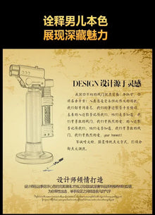 HONEST Creative Double Flame Welding Gun Gas Lighter Safety Lock Switch Jet Fire Open Fire Switching BBQ Kitchen Cigar Lighters