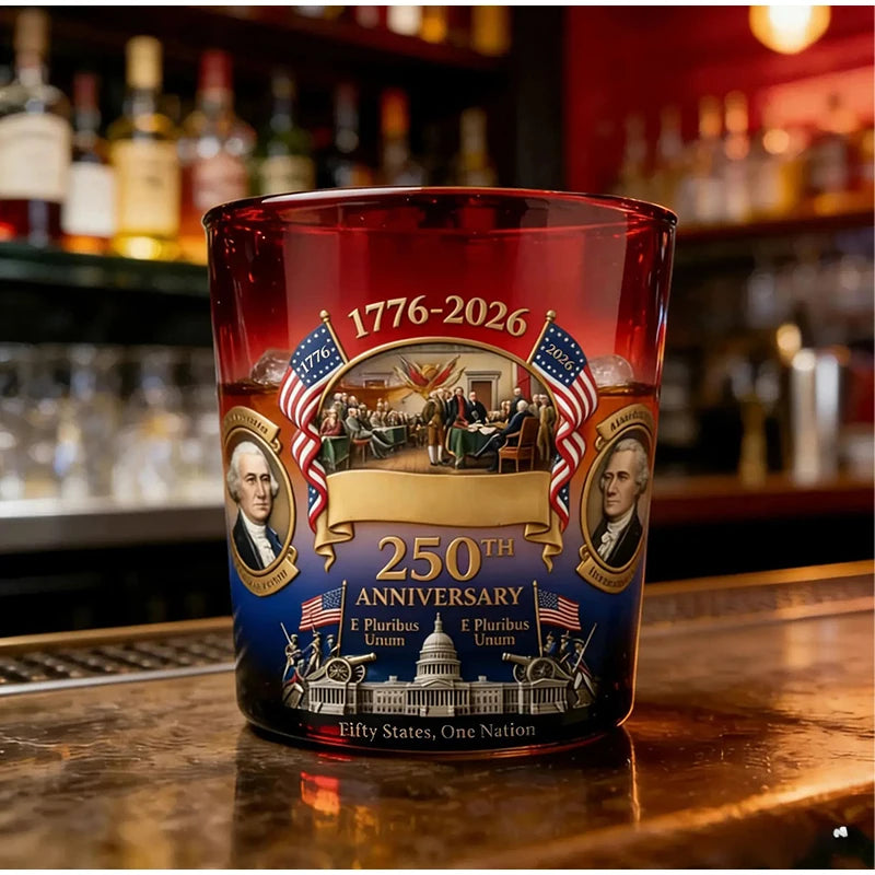 250th Anniversary Limited Edition Wine Glass Hand-painted American Historical Commemorative Liquor Whisky Wine Glass Home Decor