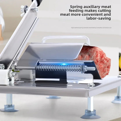 Multi-Functional Manual Meat Slicer - Stainless Steel Home & Commercial Slicing Machine for Lamb, Beef & Frozen Meat Cuts