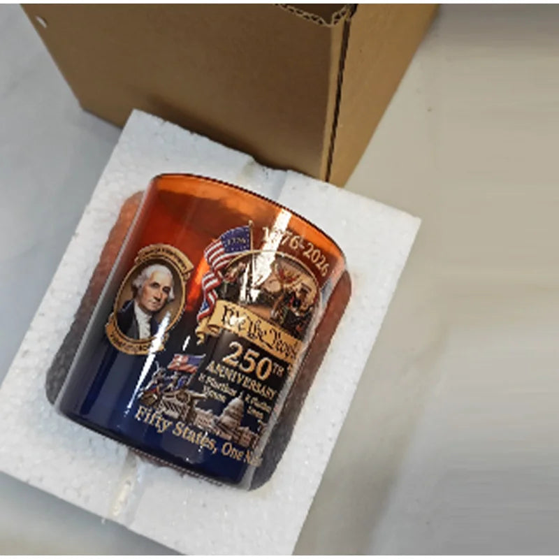 250th Anniversary Limited Edition Wine Glass Hand-painted American Historical Commemorative Liquor Whisky Wine Glass Home Decor