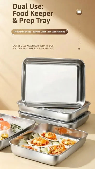 3 Pack Stackable Stainless Steel Food Containers Leakproof Clear Lid Storage Boxes Meal Prep Box for Home Camping