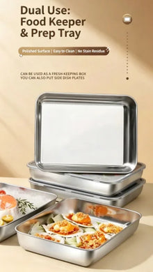 3 Pack Stackable Stainless Steel Food Containers Leakproof Clear Lid Storage Boxes Meal Prep Box for Home Camping