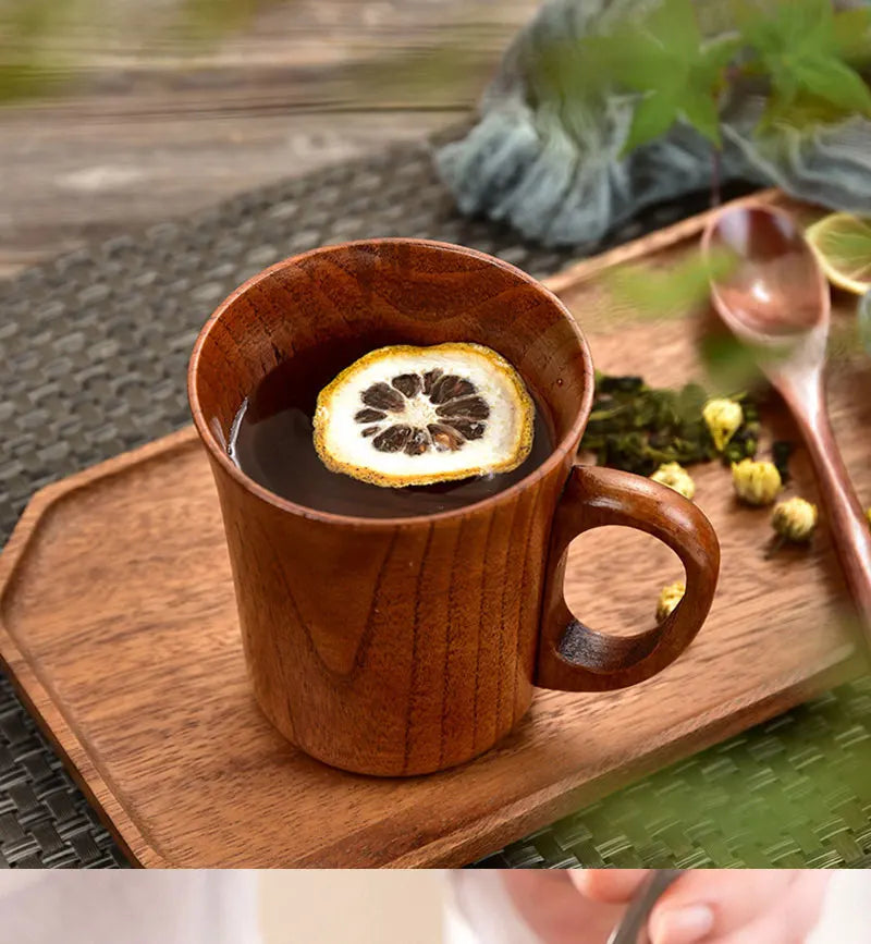 Wooden Cups Handmade Jujube Wood Handle Cups Handle Beer Coffee Milk Tea Mug Handmade Natural Kitchen Bar Drinkware Cup