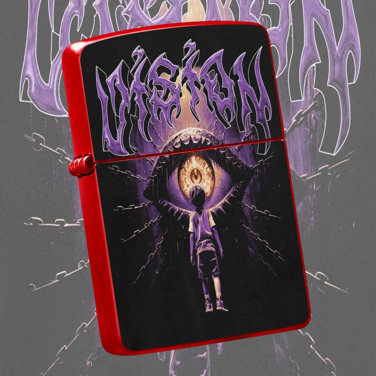 Creative All-Seeing Eye Lighter With Art Print, Trendy Dark Aesthetic Portable Accessory, Atmospheric Daily Carry Decor, Unique Exquisite Gift For Friends, Suitable For All Kinds Of Daily Occasions And Scenarios A Humorous An
