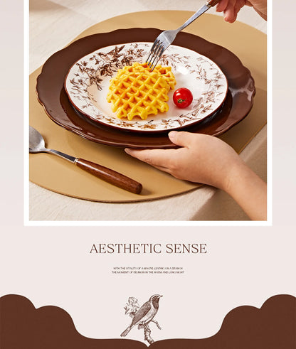 Retro Rose Household Anti-Slip full travel dish set is very luxurious luxury bowl kitchen dinner sets ceramic plates porcelain
