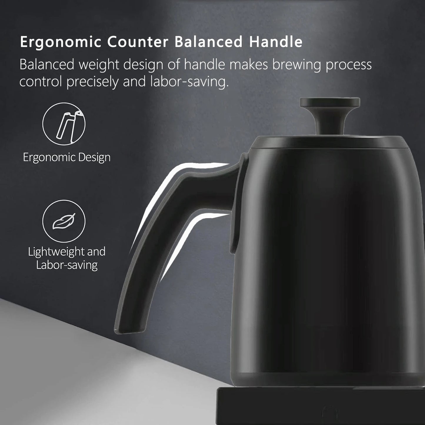 SMANG 900W Gooseneck Electric Kettle 0.6L Smart Temperature Control Coffee Kettle Pour Over Coffee Kettle Rapid Heating Pot