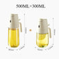 2in1 Oil Spray Bottle 500ml High Borosilicate Glass Cooking Oil Dispensers Olive Oil Sprayer Mister for Air Fryer Salad Baking