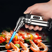 Butane Torch Gas Lighter Metal Windproof Portable Flamethrower Outdoor BBQ Cooking High Flame Welding Torch Ciagr Ignition Tool