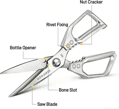 Professional Kitchen Shears Food-Grade SK5 Stainless Steel