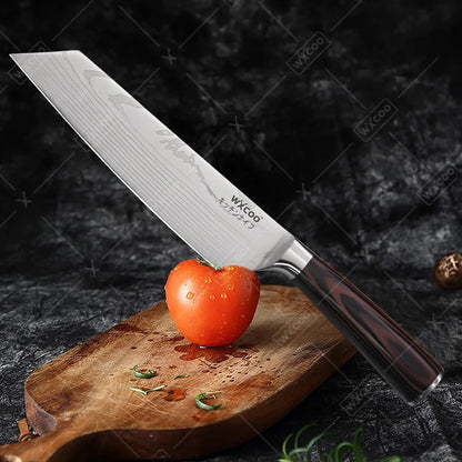 WXCOO Santoku Butcher Carving Knife Japanese Kitchen Knives High Carbon Steel Knife Set Fruit Bread Meat Cleaver Boning Knife