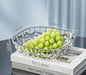 1pcs Household Fruit Bowl Salad Dessert Biscuit Plate Plastic Square Transparent Tray Golden Edge Snack Plates Tableware