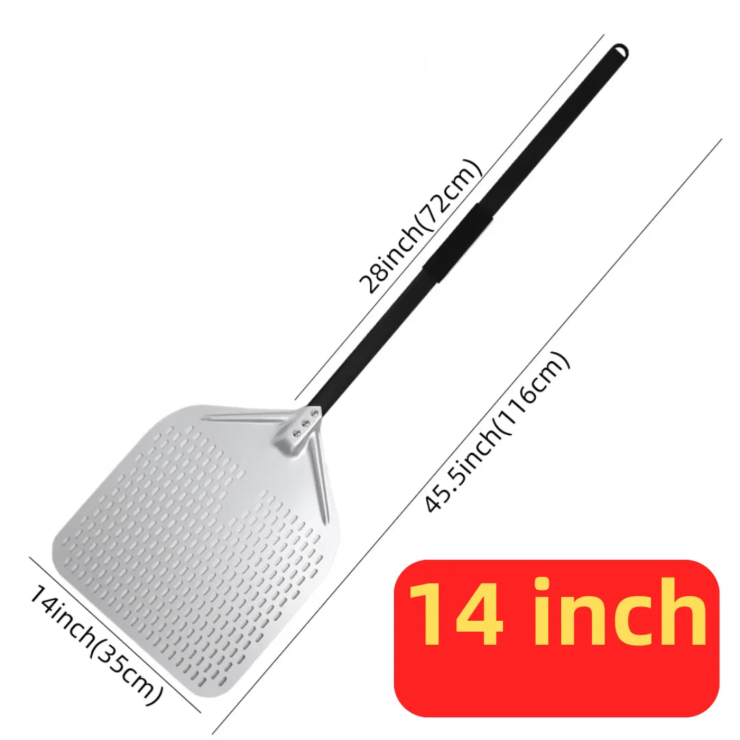 10 12 13 14 Inch Big Pizza Perforated Shovel Paddle Short/Long Handle for Oven Turning Peel Kitchen Utensils Pizza Baking Tools