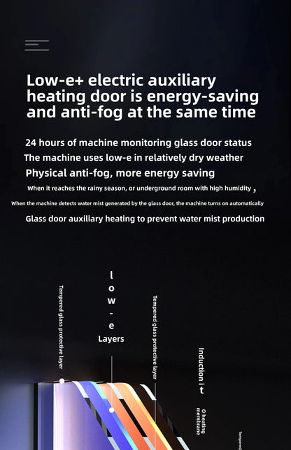 Ultra-Thin Double-Door Wine Cabinet with Constant Temperature Embedded Ice Bar Refrigerator for Home Party Wine Coolers Chillers