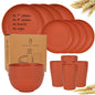 Natural Wheat Straw Tableware Set Dinnerware Sets Biodegradable Unbreakable Plates, Bowls, Cups Lightweight for Kitchen Camping