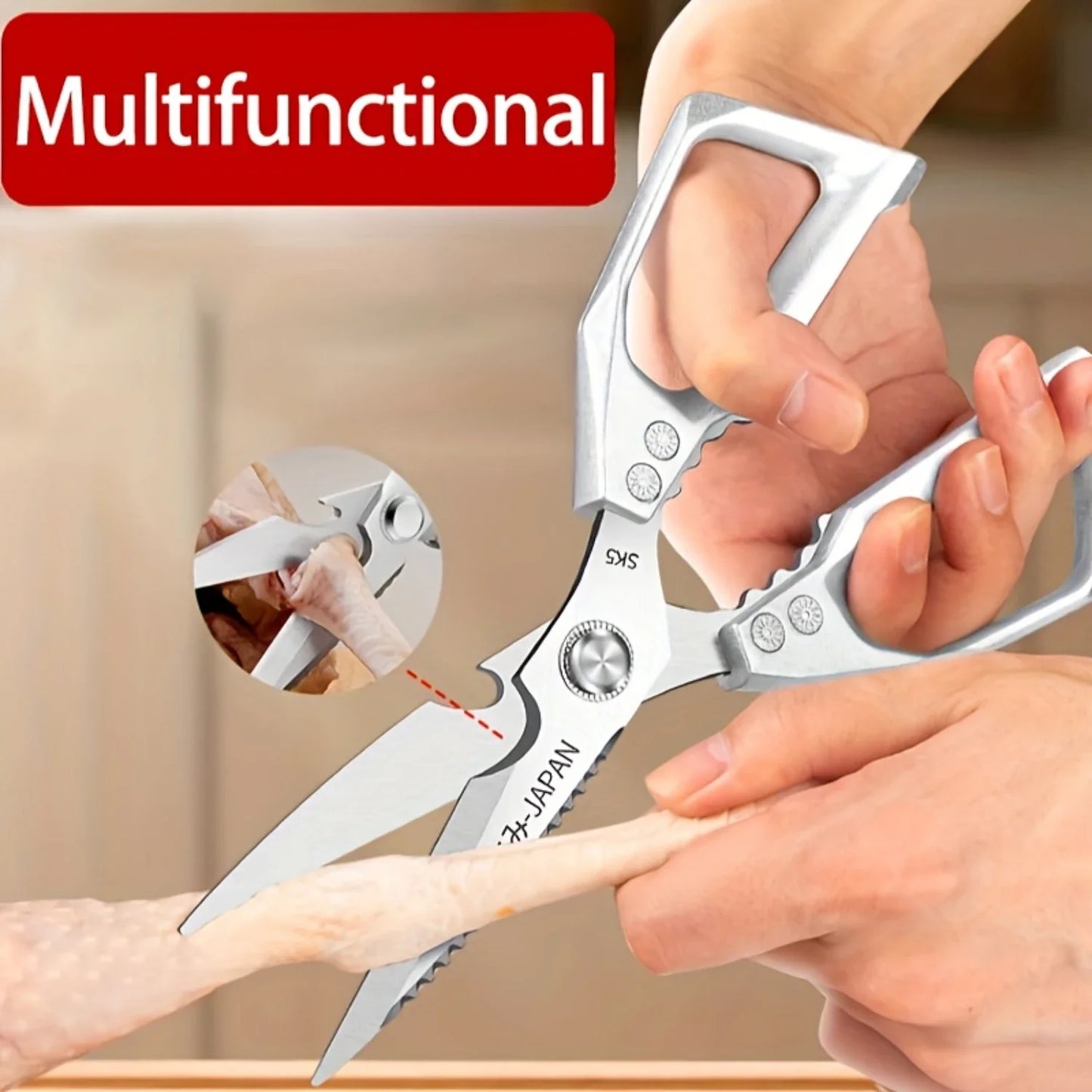 Sharp Stainless Steel Kitchen Scissors Poultry Shears Fish Bone Remover Multifunctional Meat Food Cutter Scissors For Kitchen