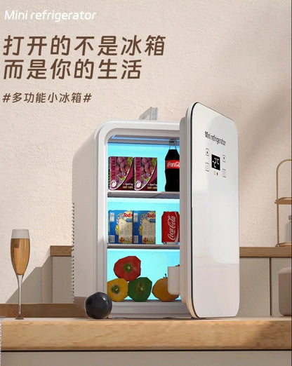 USB/220V Compact Portable Refrigerator for Cars, Dormitories, Beauty Masks, Makeup, and Breast Milk Storage DD