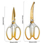 Golden Damascus pattern kitchen scissors, high hardness and strong chicken bone barbecue food specific scissors