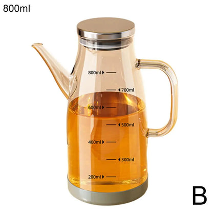 600/800/1000ml Oil Bottle Kitchen Glass Oil Pot Large Capacity Leak-Proof Pour Soy Vinegar Tank Oil Dispenser Kitchen Tools
