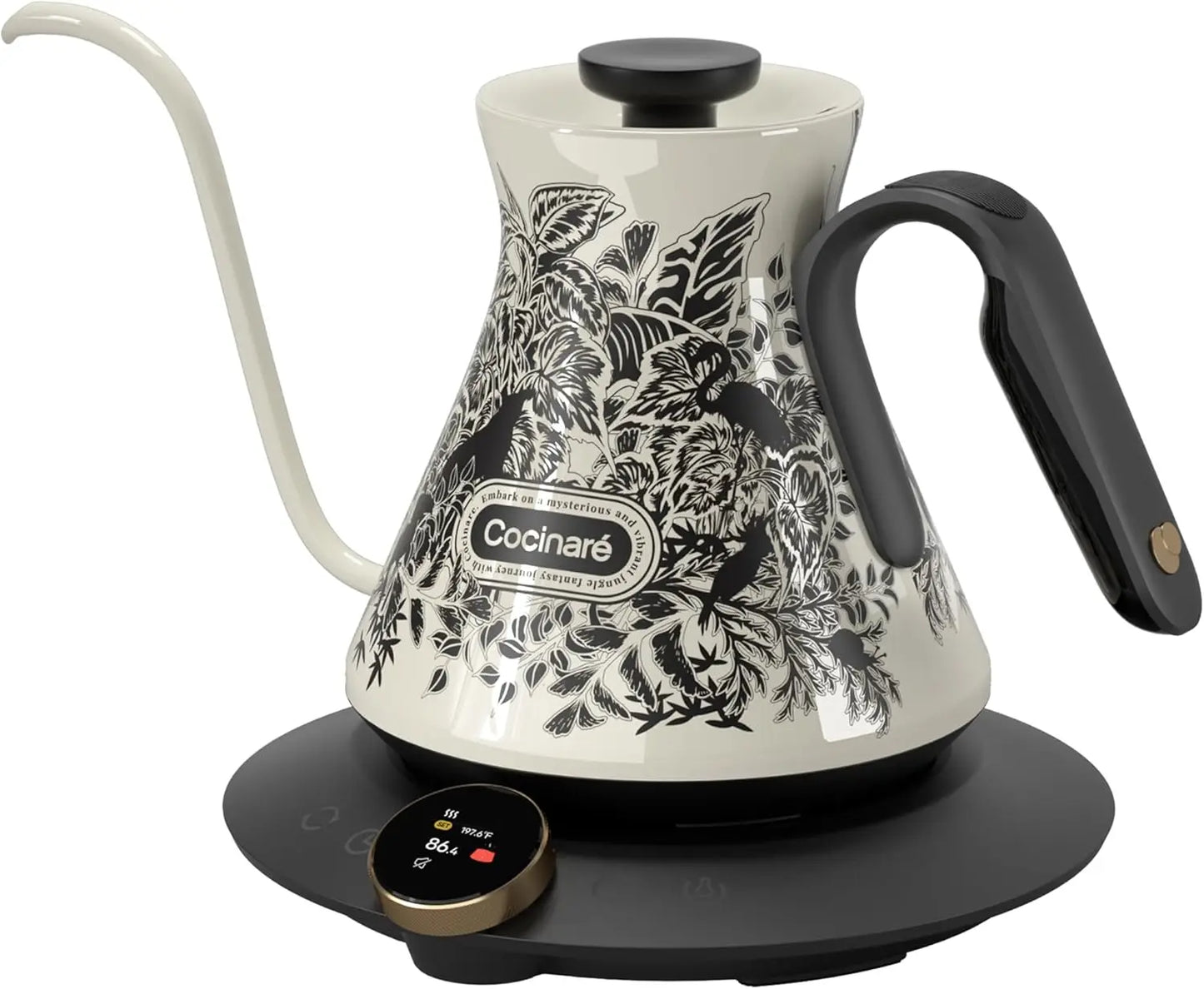 FLOW M6 Pro Electric Gooseneck Kettle with Color-Changing Design, ±0.5℉ Temperature Control for Pour-over Coffee & Tea, Stainles