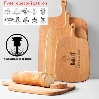 Custom Mini High Quality Kitchen Wooden Chopping Tray Blocks Cutting Board Pizza Bread Fruit Sushi Tray Hangable Kitchen Tool I6
