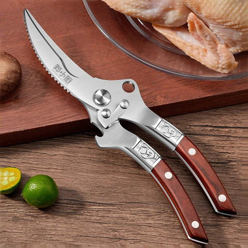 Multi-purpose Kitchen scissors Stainless Steel Heavy-duty Poultry Shears suitable for Bones Chicken Meat Fish Seafood Vegetables