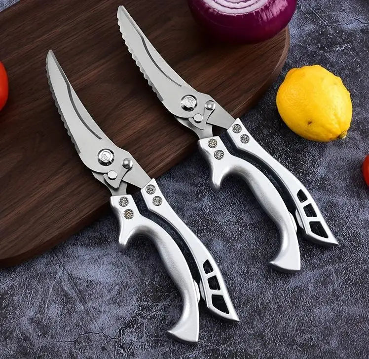 1pc Heavy-Duty Stainless Steel Kitchen Scissors - Multifunctional Poultry Shears for Chicken, Fish & More | Food-Safe