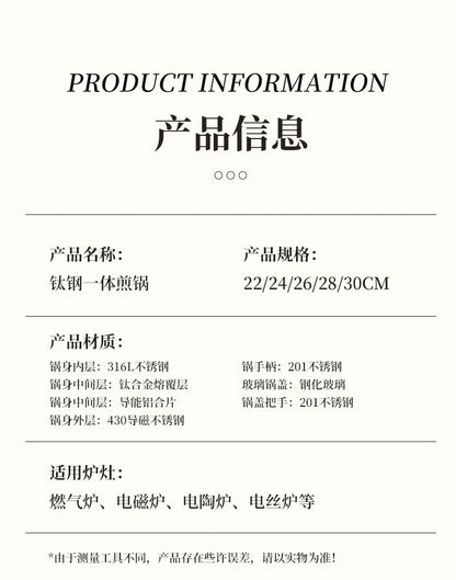 Titanium Pan Non-stick Frying Pan Household Wok Steak Frying Pan Induction Cooker Gas Stove Special  Wok Frying