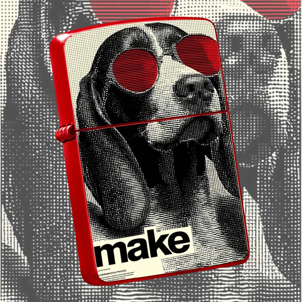 Creative Pop Art Cool Hound With Red Sunglasses Lighter, Retro Halftone Art Stylish Portable Accessory, Ideal For Outdoor Camping, Aroma Lighting, Birthday Vibe Boost, Daily Use, Gifting, Multi-Scenario Functional Unique Tren