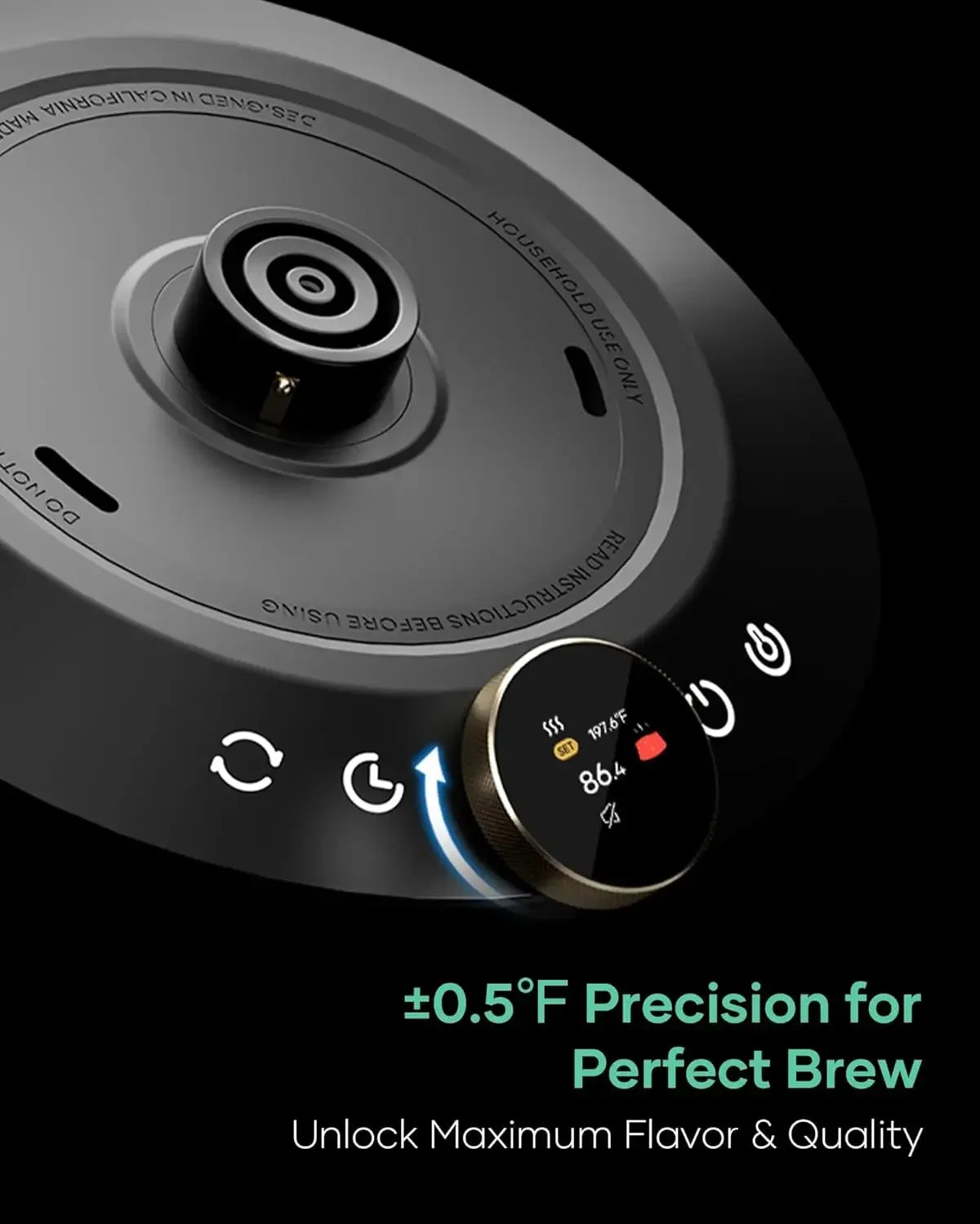 FLOW M6 Pro Electric Gooseneck Kettle with Color-Changing Design, ±0.5℉ Temperature Control for Pour-over Coffee & Tea, Stainles