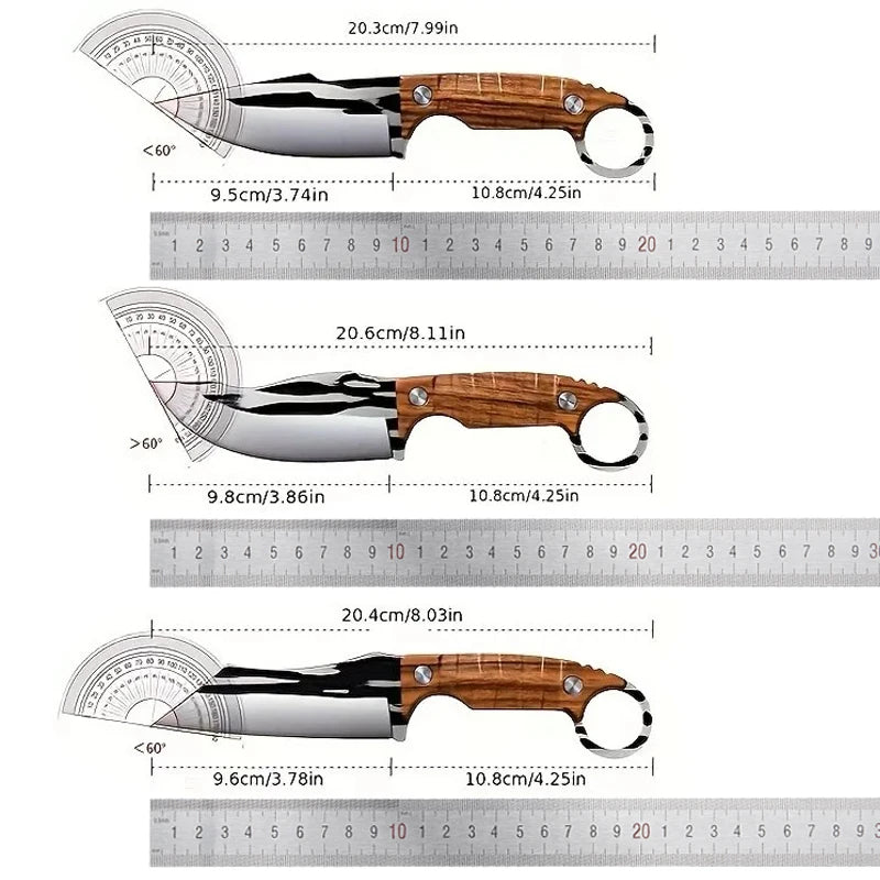 3pcs Multipurpose Knife Set, Outdoor Bone Removal Special Knife, Stainless Steel Sharp Meat Cutting Knife, Portable Fruit Knife