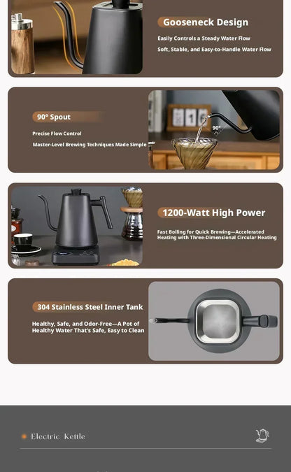 900ML Electric Gooseneck Kettle Constant Temperature Rapid Heating Hand Brew Coffee Pot Gooseneck Kettle Tea Kettle 110V/220V