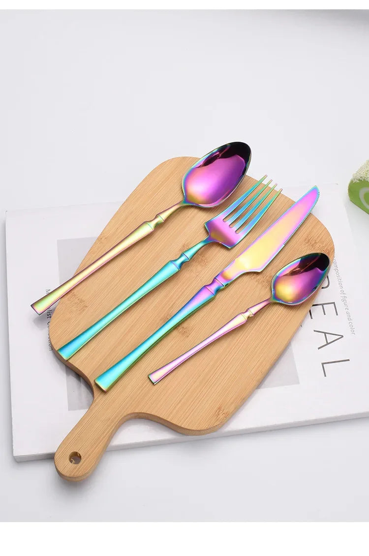 30/40/60pcs Silver Flatware Set Stainless Steel Tableware Knife Fork Coffee Spoon Dinnerware Dishwasher Safe Dinner Cutlery