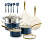 Ceramic Cookware Nonstick, Ceramic Pots and Pans Set Non Stick with Steamer for Cooking, Non Toxic PFOA PFOS Free, Premium Stay
