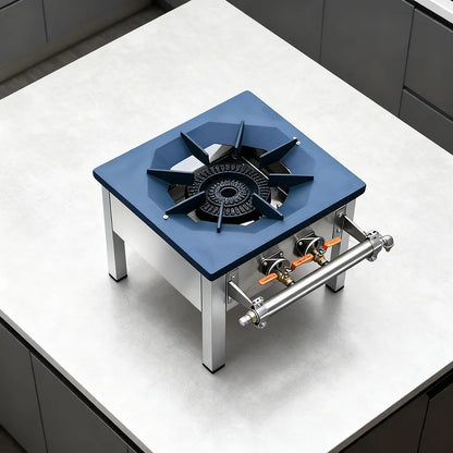 Kitchen Cooktop Stove Energy-Saving Gas Stove Commercial Household Single Gas Stove Dual Ring LPG/Natural Gas Short Footed Stove
